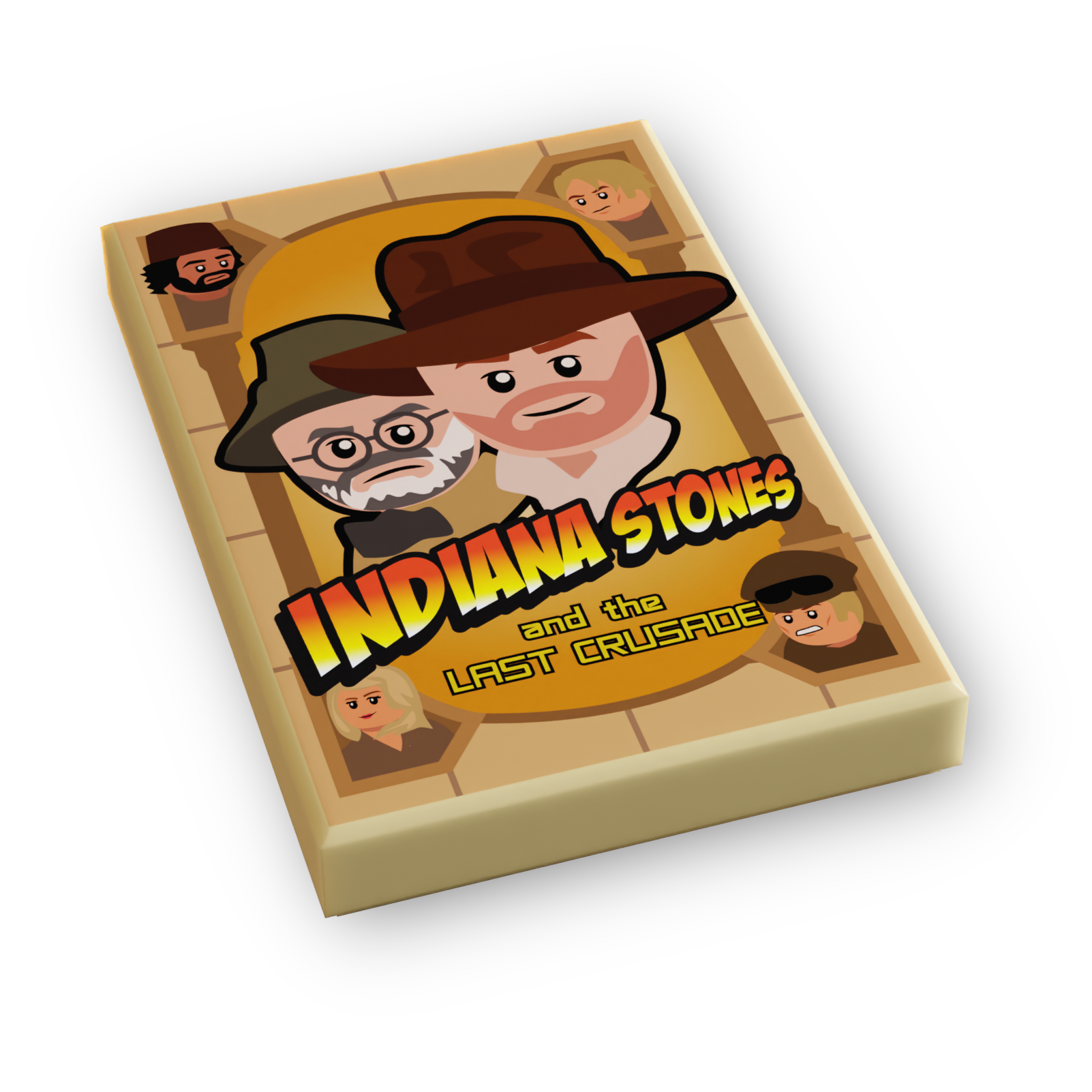 Indiana Stones, Last Crusade Movie Cover (2x3 Tile) made using LEGO part